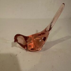 Vintage Fenton Cranberry Pink Bird of Happiness Figurine Glass